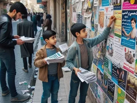 پخش تراکت تبلیغاتی در قم